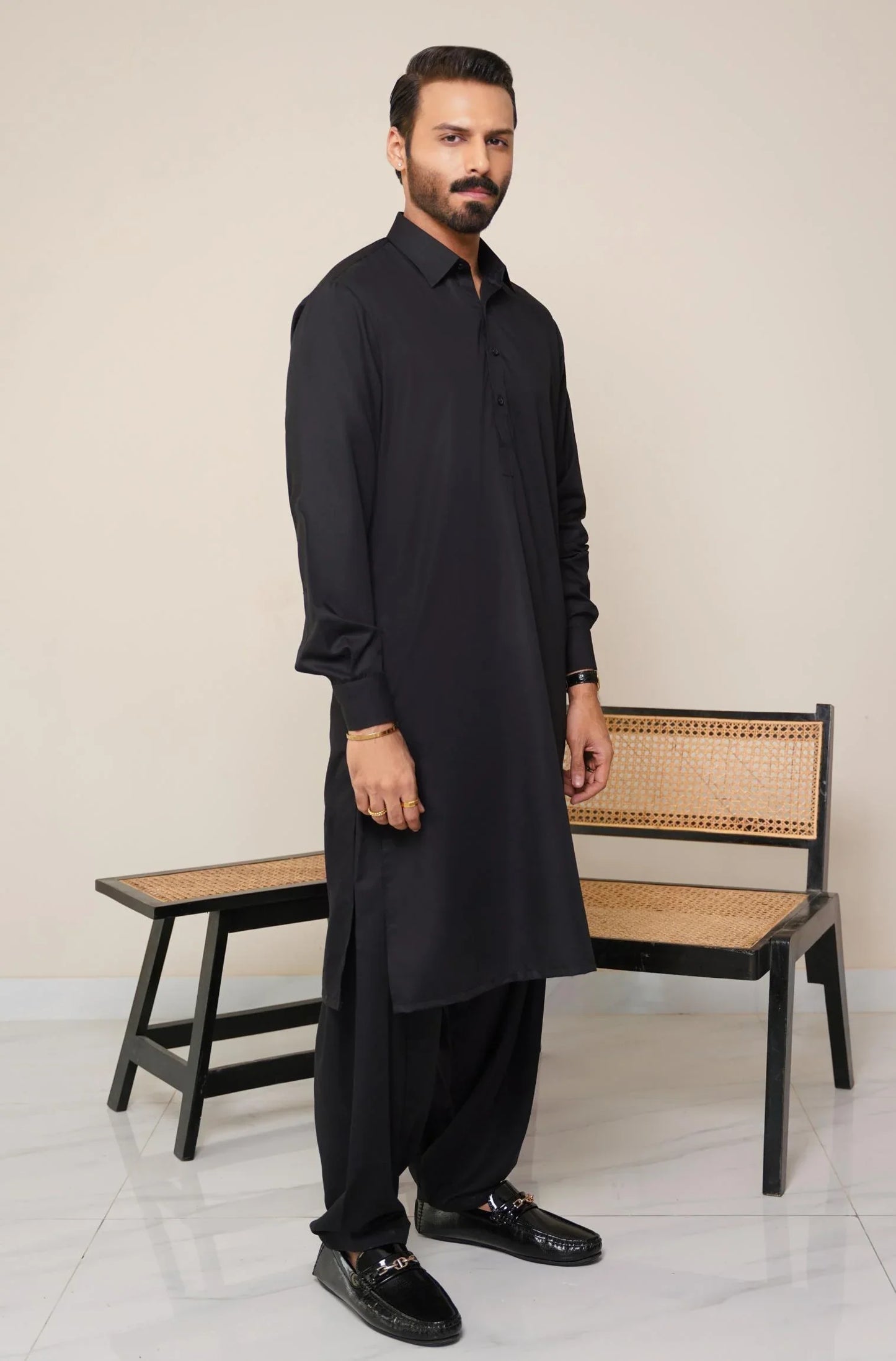 Classic Kameez Shalwar  JET-BLACK