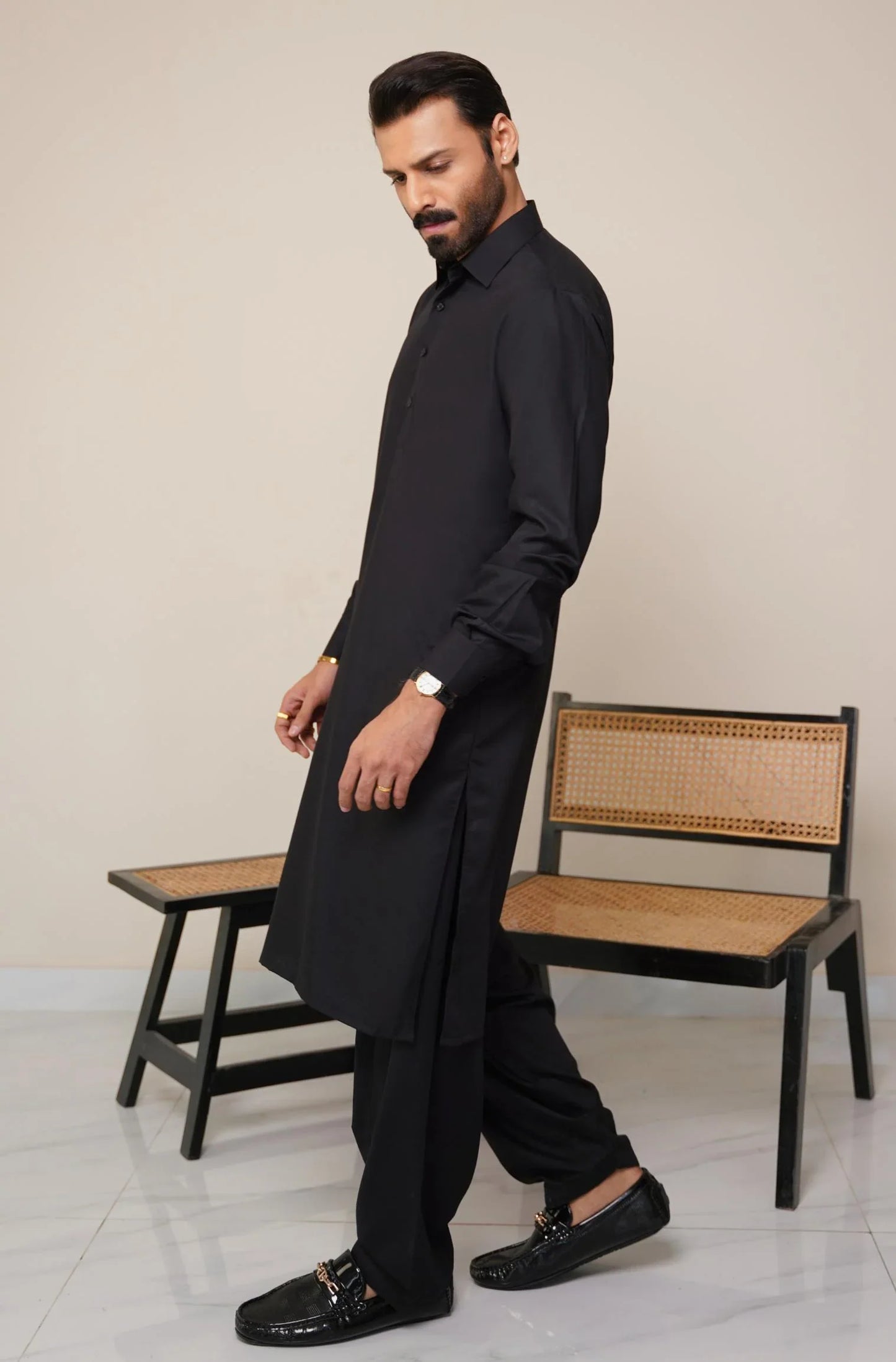 Classic Kameez Shalwar  JET-BLACK