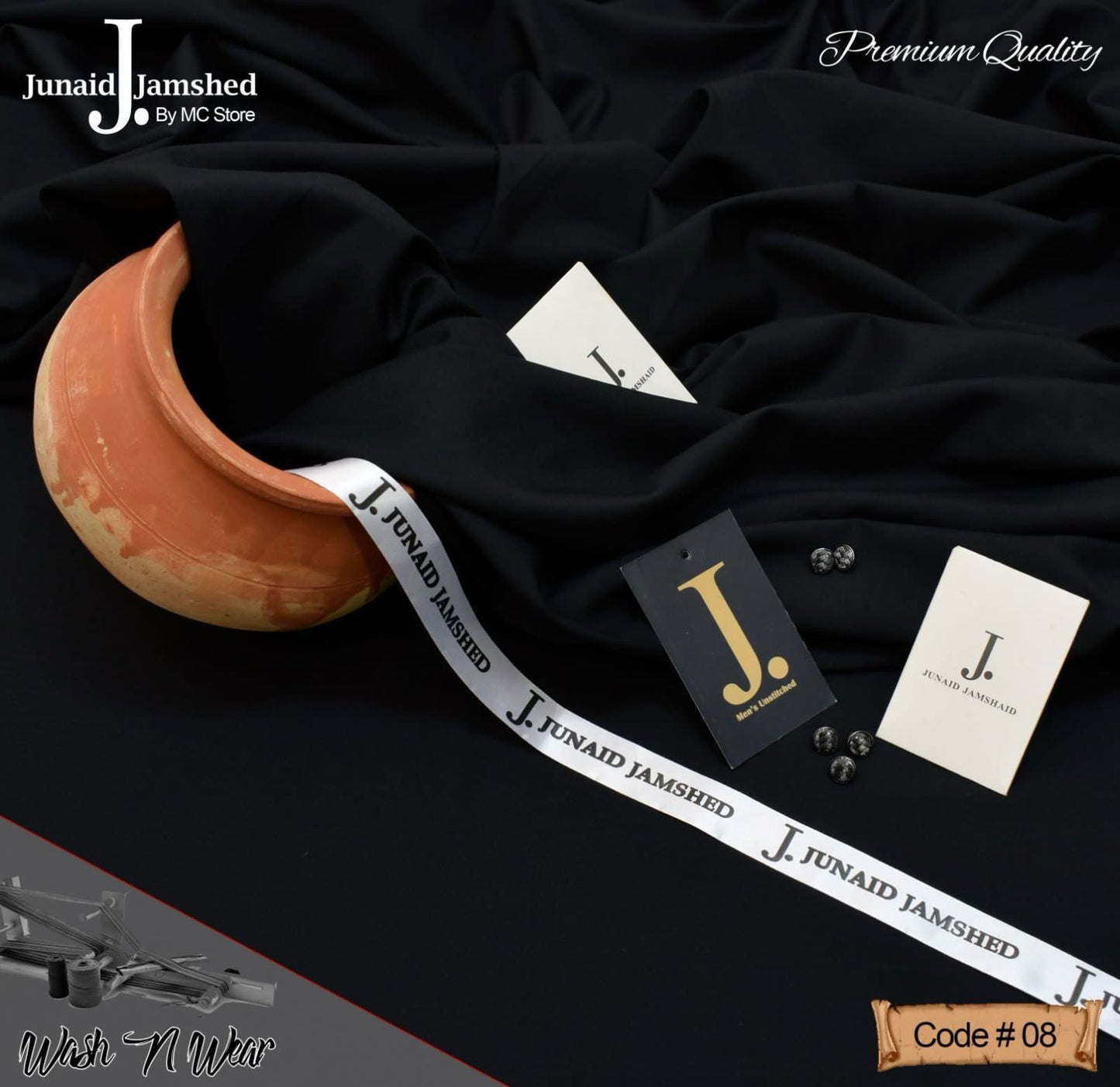 JUNAID JAMSHED MEN'S JET-BLACK